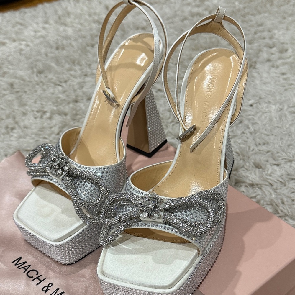 Mach & Mach  Rhinestone Platform Heels - Picture 3 of 7